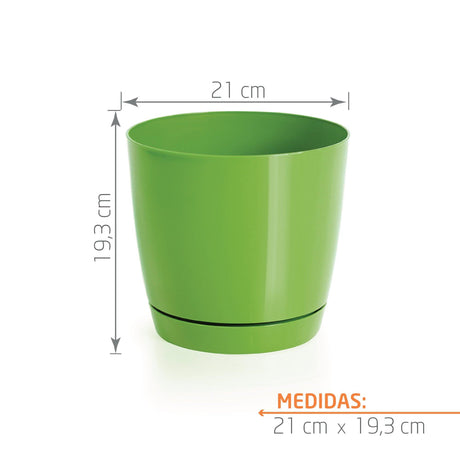 Matera Coubi Round Verde Oliva 21x19.3cm Cónica De Escritorio - Materas y Macetas | Bylmo