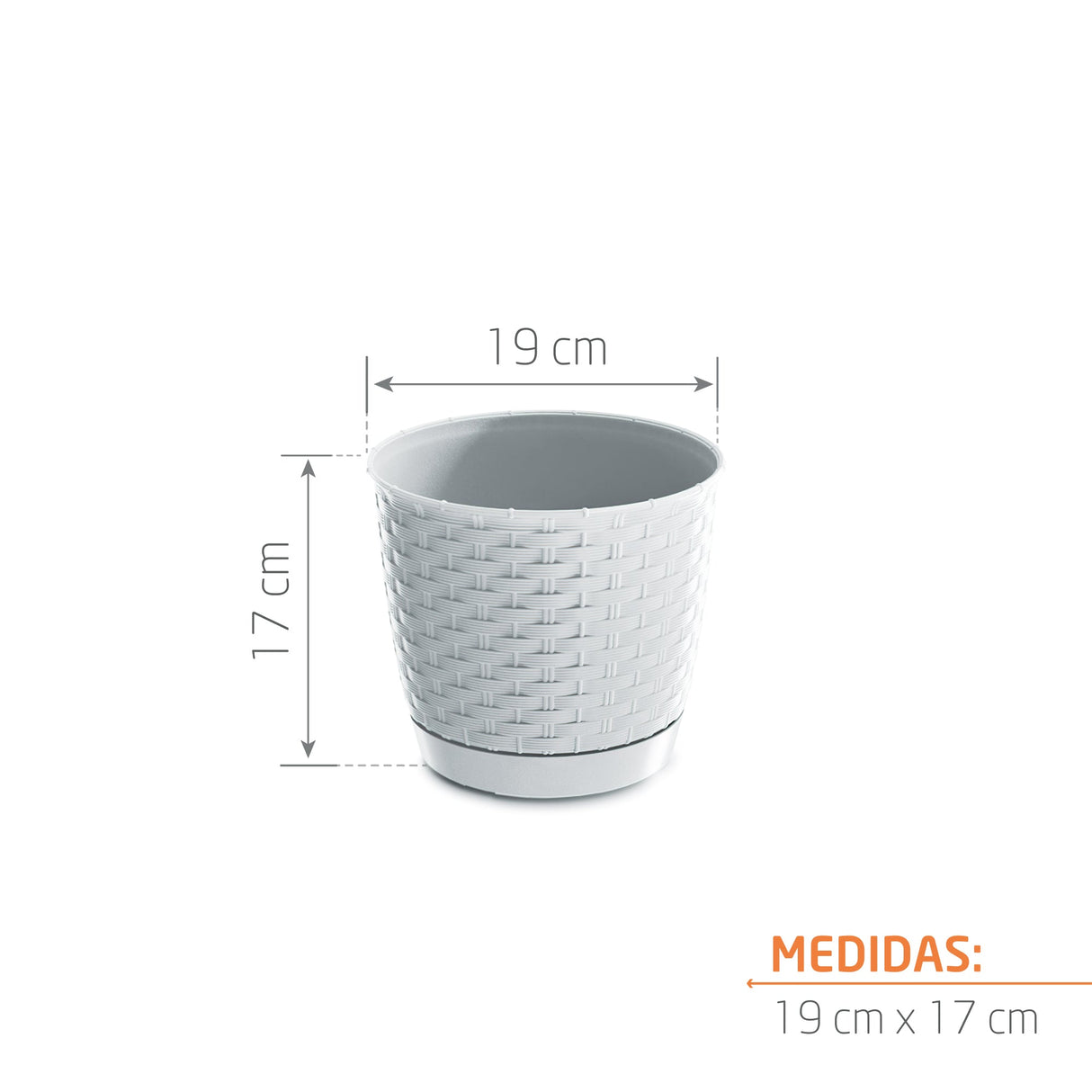 Matera Ratolla Round Blanco 19x16.5cm Cónica De Escritorio - Materas y Macetas | Bylmo