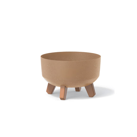 Matera Gracia Round Low Eco Wood Cafe Claro 23.5x15.5cm Cónica Tradicionales De Piso - Materas y Macetas | Bylmo