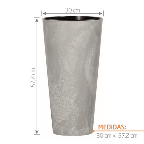 Matera Tubus Beton Gris Concreto 30x57.2cm Cónica Tradicionales De Piso - Materas y Macetas | Bylmo