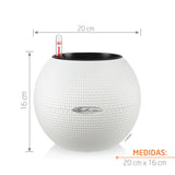 Matera Puro Blanco 20x16cm Cónica De Escritorio Con Sistema de Riego Automático - Materas y Macetas | Bylmo