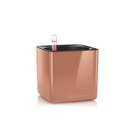 Matera Cube Cobre 14x14cm Cuadrada De Escritorio Con Sistema de Riego Automático - Materas y Macetas | Bylmo