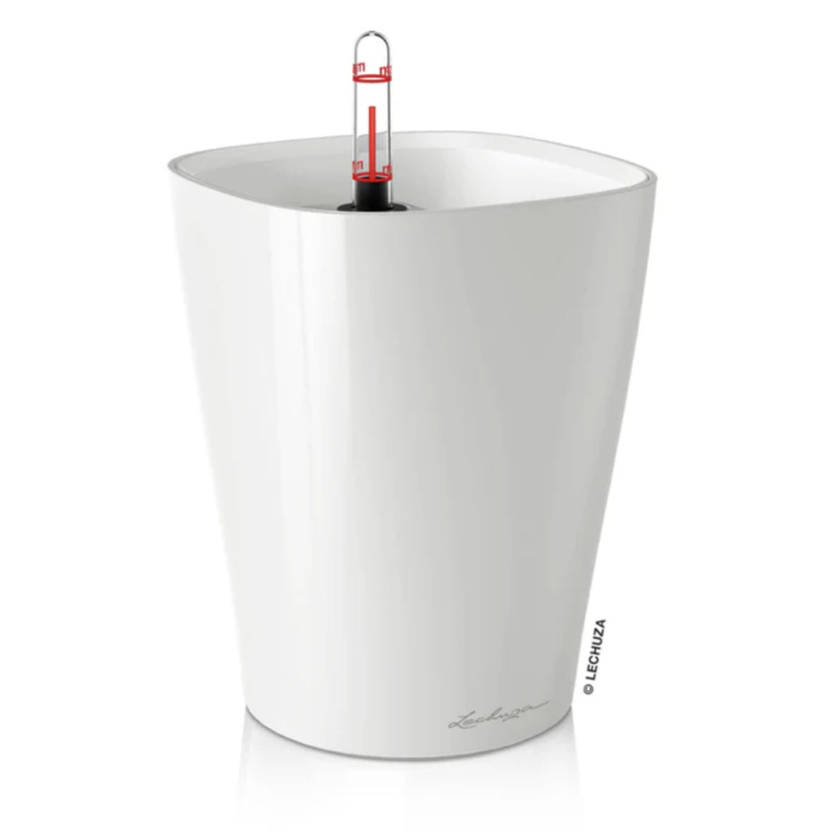 Matera Deltini Blanco 15x19cm Cónica De Escritorio Con Sistema de Riego Automático - Materas y Macetas | Bylmo
