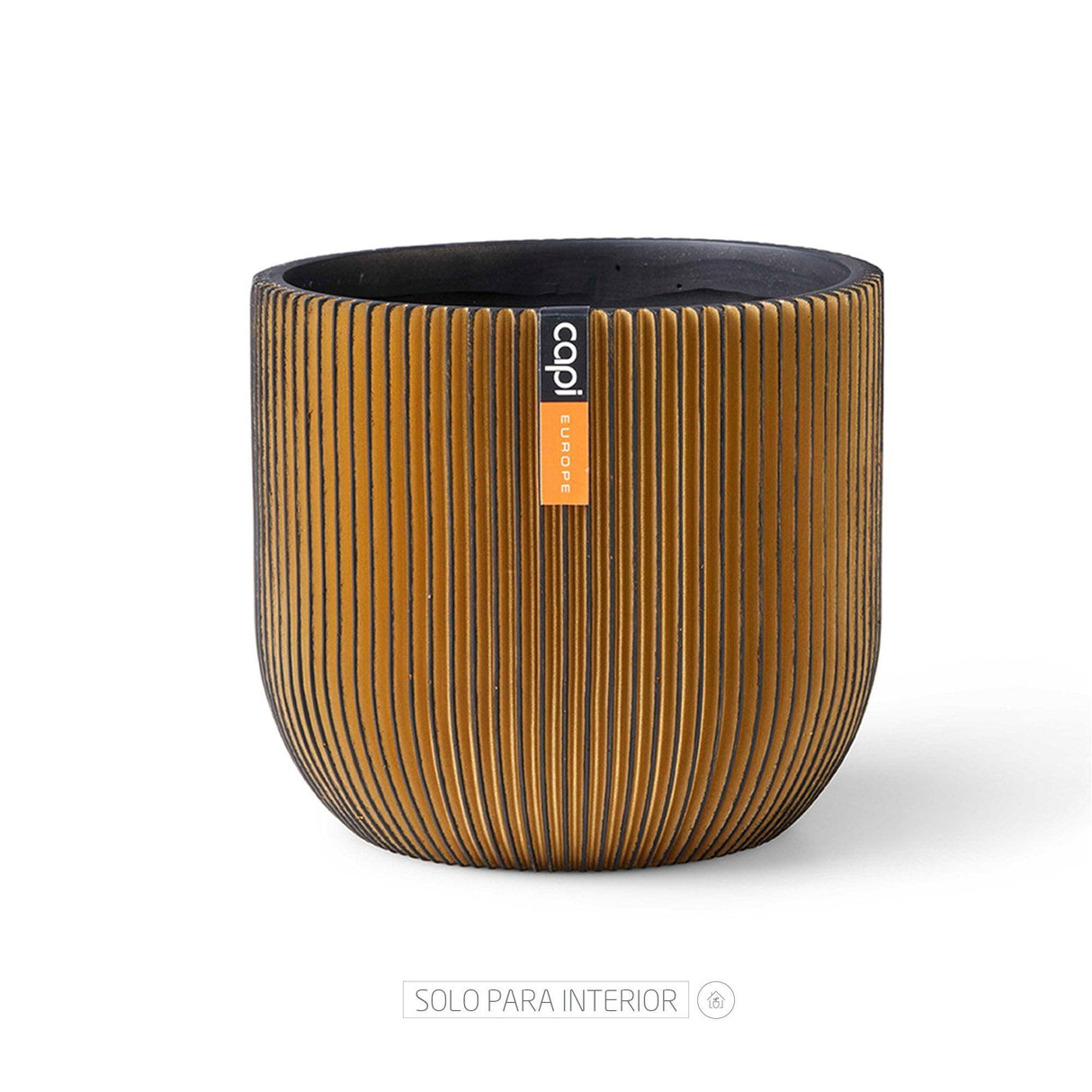 Matera Conic Round Groove Oro 24x21cm Cónica De Escritorio - Materas y Macetas | Bylmo