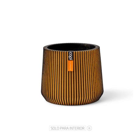 Matera Conic Bag Groove Oro 16x14cm Cónica De Escritorio - Materas y Macetas | Bylmo