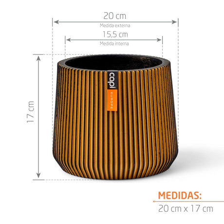 Matera Conic Bag Groove Oro 20x17cm Cónica De Escritorio - Materas y Macetas | Bylmo