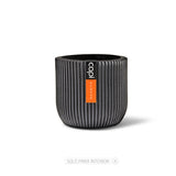 Matera Conic Round Groove Negro 14x13cm Cónica De Escritorio - Materas y Macetas | Bylmo
