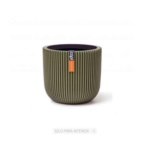Matera Conic Round Groove Verde 14x13cm Cónica De Escritorio - Materas y Macetas | Bylmo