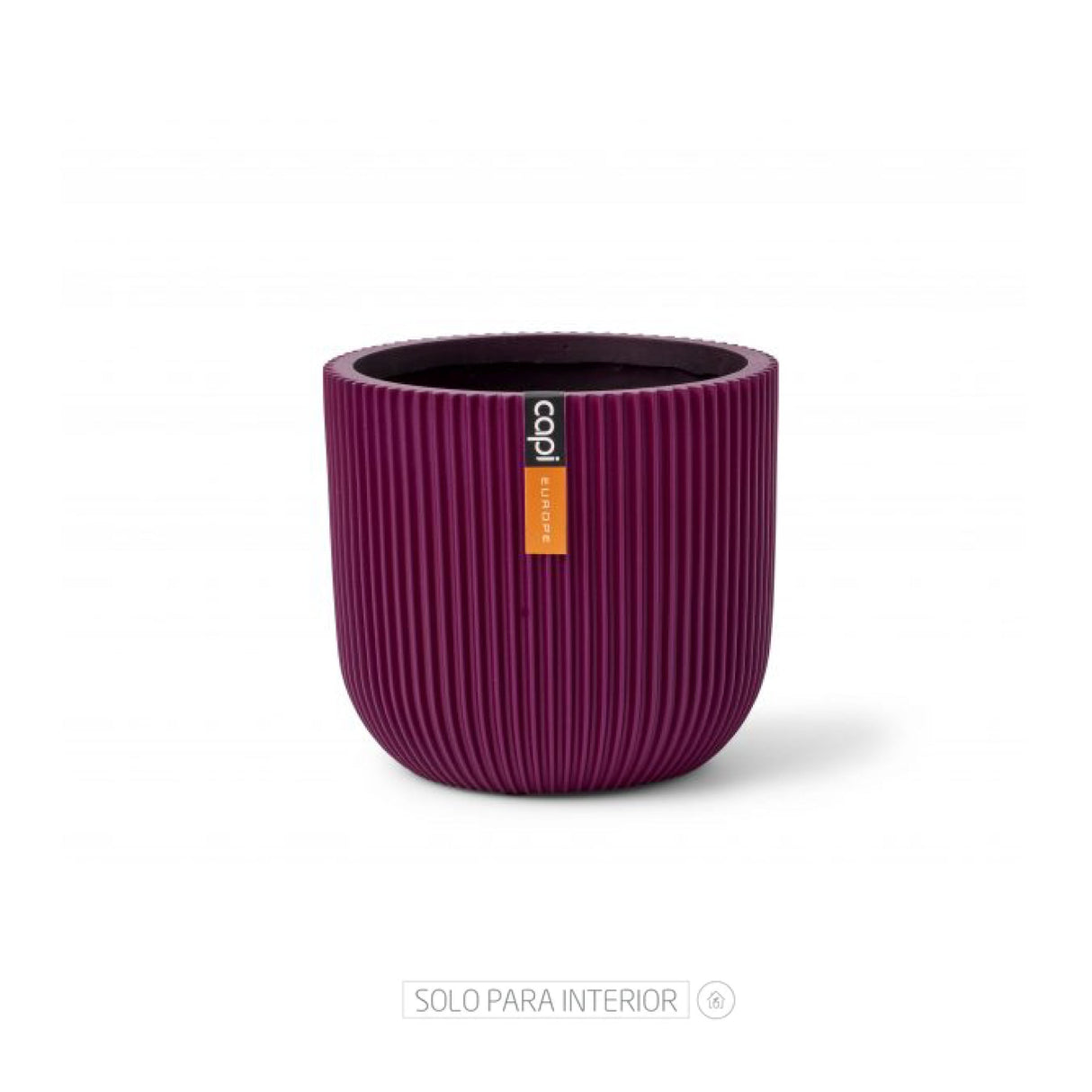 Matera Conic Round Groove Morado 14x13cm Cónica De Escritorio - Materas y Macetas | Bylmo