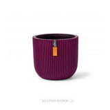 Matera Conic Round Groove Morado 14x13cm Cónica De Escritorio - Materas y Macetas | Bylmo