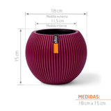 Matera Ball Groove Morado 18x15cm Cónica De Escritorio - Materas y Macetas | Bylmo