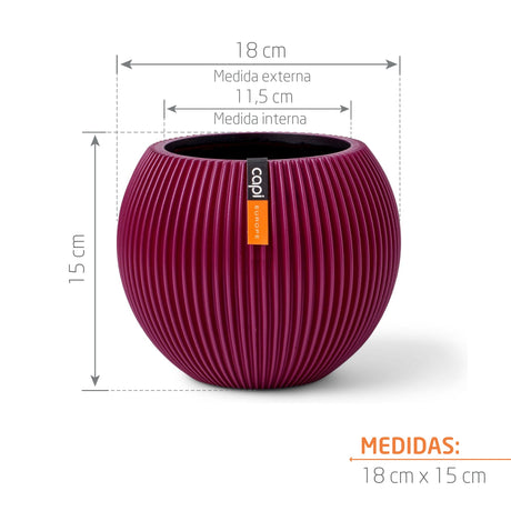 Matera Ball Groove Morado 18x15cm Cónica De Escritorio - Materas y Macetas | Bylmo
