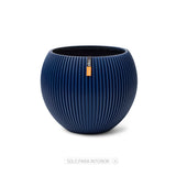 Matera Ball Groove Azul Oscuro 18x15cm Cónica De Escritorio - Materas y Macetas | Bylmo