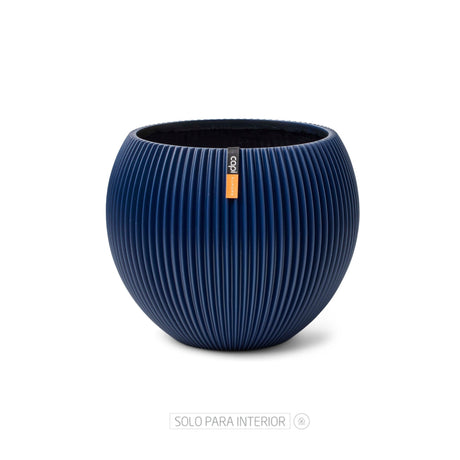 Matera Ball Groove Azul Oscuro 18x15cm Cónica De Escritorio - Materas y Macetas | Bylmo