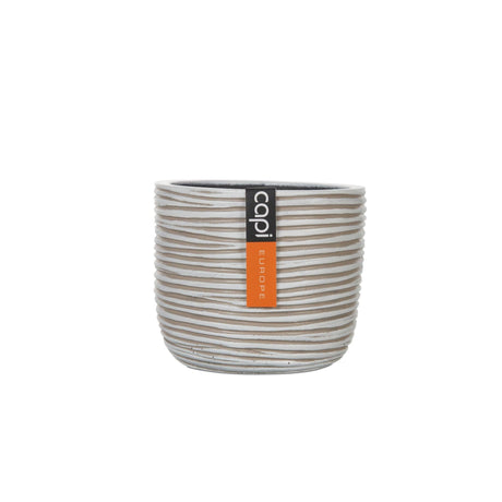 Matera Conic Round Rib Marfil 14x12cm Cónica De Escritorio - Materas y Macetas | Bylmo