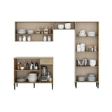 Cocina Integral Roble 105x89cm Con Mesón Sin Pozuelo Sin Perforacion - Cocinas | Bylmo