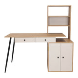 Escritorio Alfari Fresno Europeo Capri 135x133.6cm con Organizador de Libros y Archivador - Escritorios | Bylmo