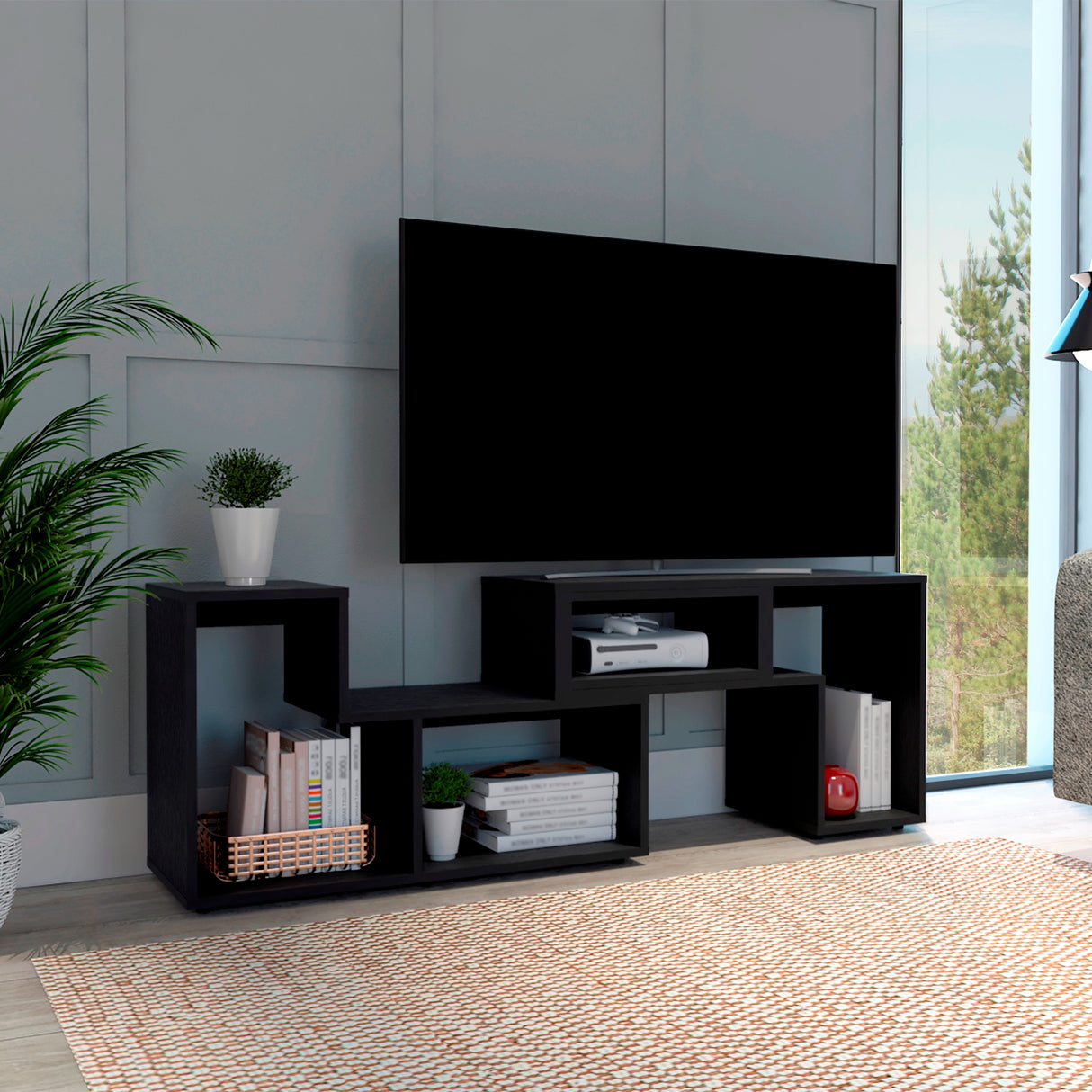 Rack de TV Extensible Beijing Wengue 160x56.3cm Para TV Hasta 50 Pulgadas - Muebles de TV | Bylmo