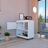 Bar Carro BiColor Blanco Duna 90x95cm con Rodachines - Bares | Bylmo