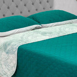 Cubrelecho Doble Faz Barcelona Verde Para Cama Doble 140 X 190 Cm de Círculos - Tendidos y Cubrelechos | Bylmo