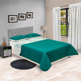 Cubrelecho Doble Faz Barcelona Verde Para Cama King 200 X 200 Cm de Círculos - Tendidos y Cubrelechos | Bylmo
