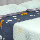 Cubrelecho Doble Faz Style Aguamarina Para Cama Doble 140 X 190 Cm de Flores - Tendidos y Cubrelechos | Bylmo