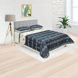 Cubrelecho Doble Faz Style Azul Oscuro Para Cama Queen 160 X 190 Cm de Figuras Étnicas - Tendidos y Cubrelechos | Bylmo