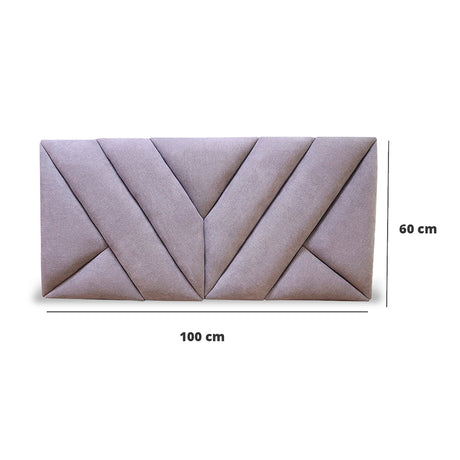 Cabecero Hug Gris Claro 100x60cm en la Pared Para Cama Sencilla - Cabeceros | Bylmo
