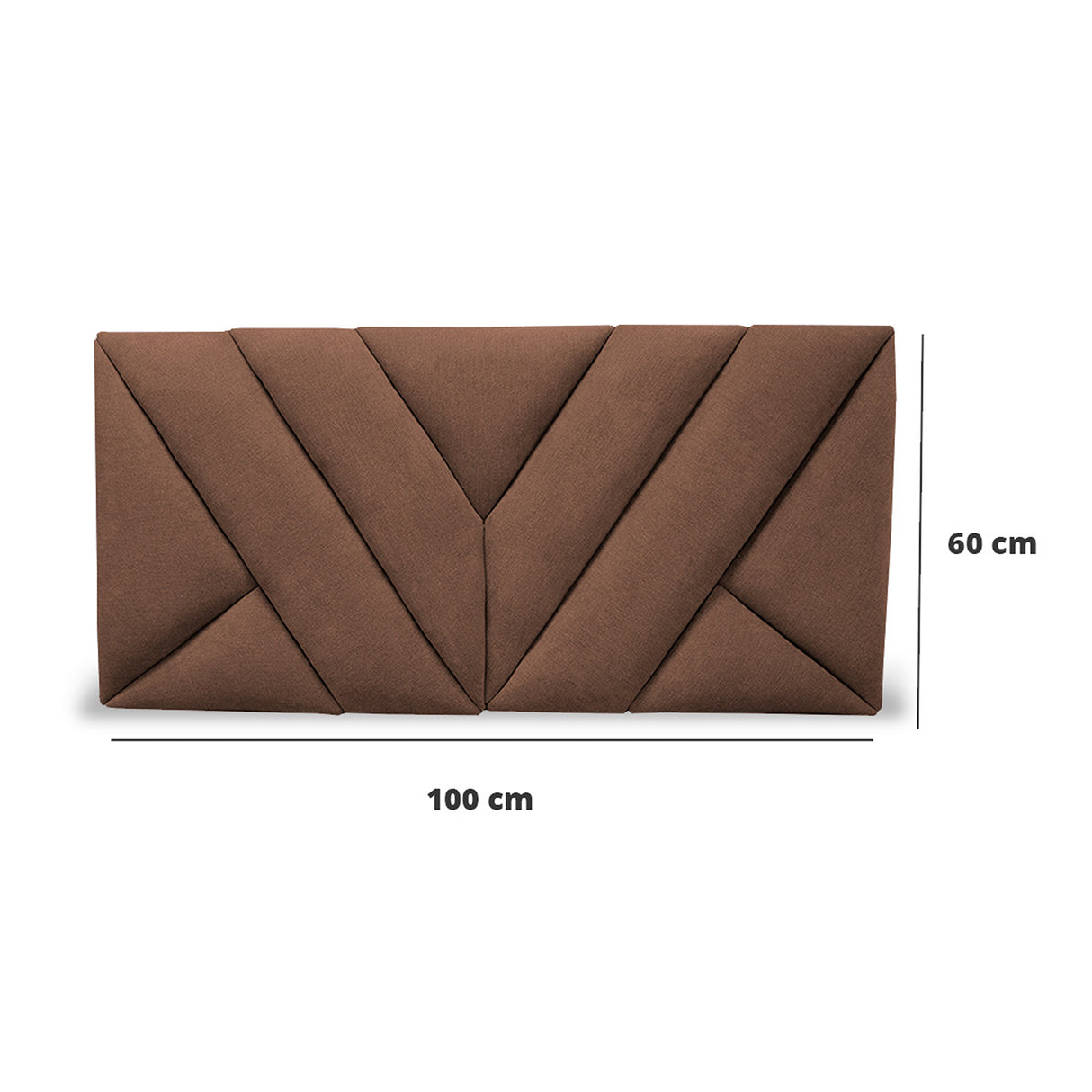 Cabecero Hug Marron 100x60cm en la Pared Para Cama Sencilla - Cabeceros | Bylmo