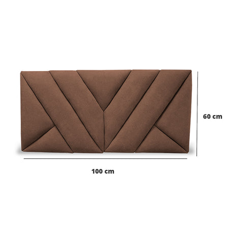 Cabecero Hug Marron 100x60cm en la Pared Para Cama Sencilla - Cabeceros | Bylmo