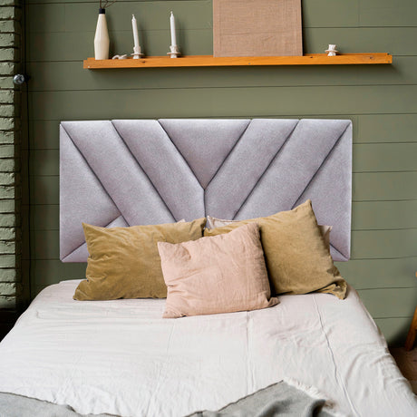 Cabecero Hug Gris Claro 140x60cm en la Pared Para Cama Semidoble - Cabeceros | Bylmo