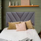 Cabecero Hug Gris Oscuro 140x60cm en la Pared Para Cama Doble - Cabeceros | Bylmo