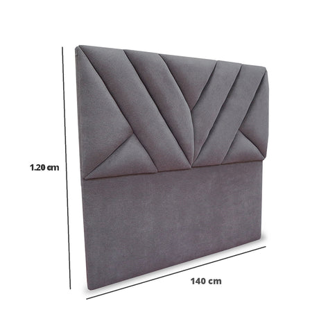 Cabecero Hug Gris Oscuro 140x115cm a la Estructura de la Cama Para Cama Doble - Cabeceros | Bylmo