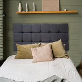 Cabecero Michel Gris Oscuro 200x60cm en la Pared Para Cama King - Cabeceros | Bylmo