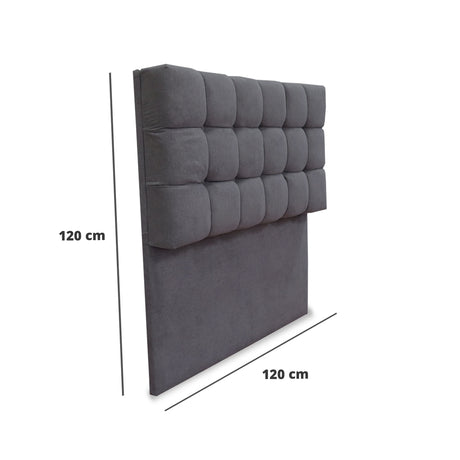 Cabecero Michel Gris Oscuro 120x115cm a la Estructura de la Cama Para Cama Semidoble - Cabeceros | Bylmo