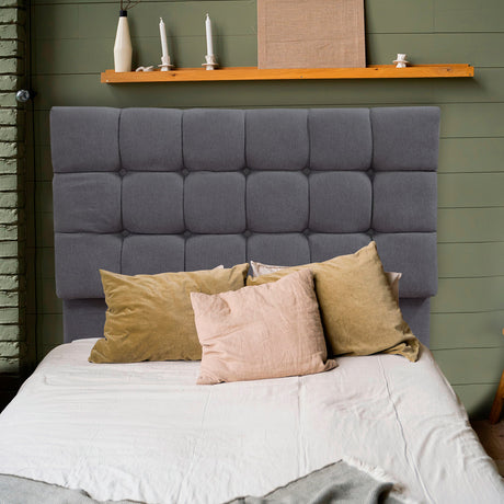 Cabecero Michel Gris Oscuro 140x115cm a la Estructura de la Cama Para Cama Doble - Cabeceros | Bylmo