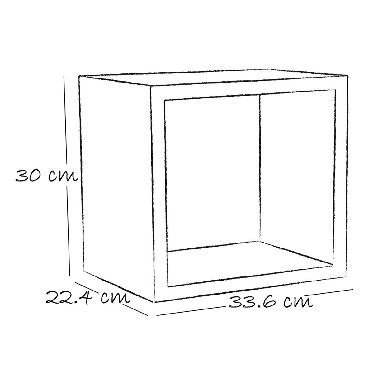 Repisa Cuadro Wengue 33x30cm Cuadrada - Repisas y Percheros | Bylmo