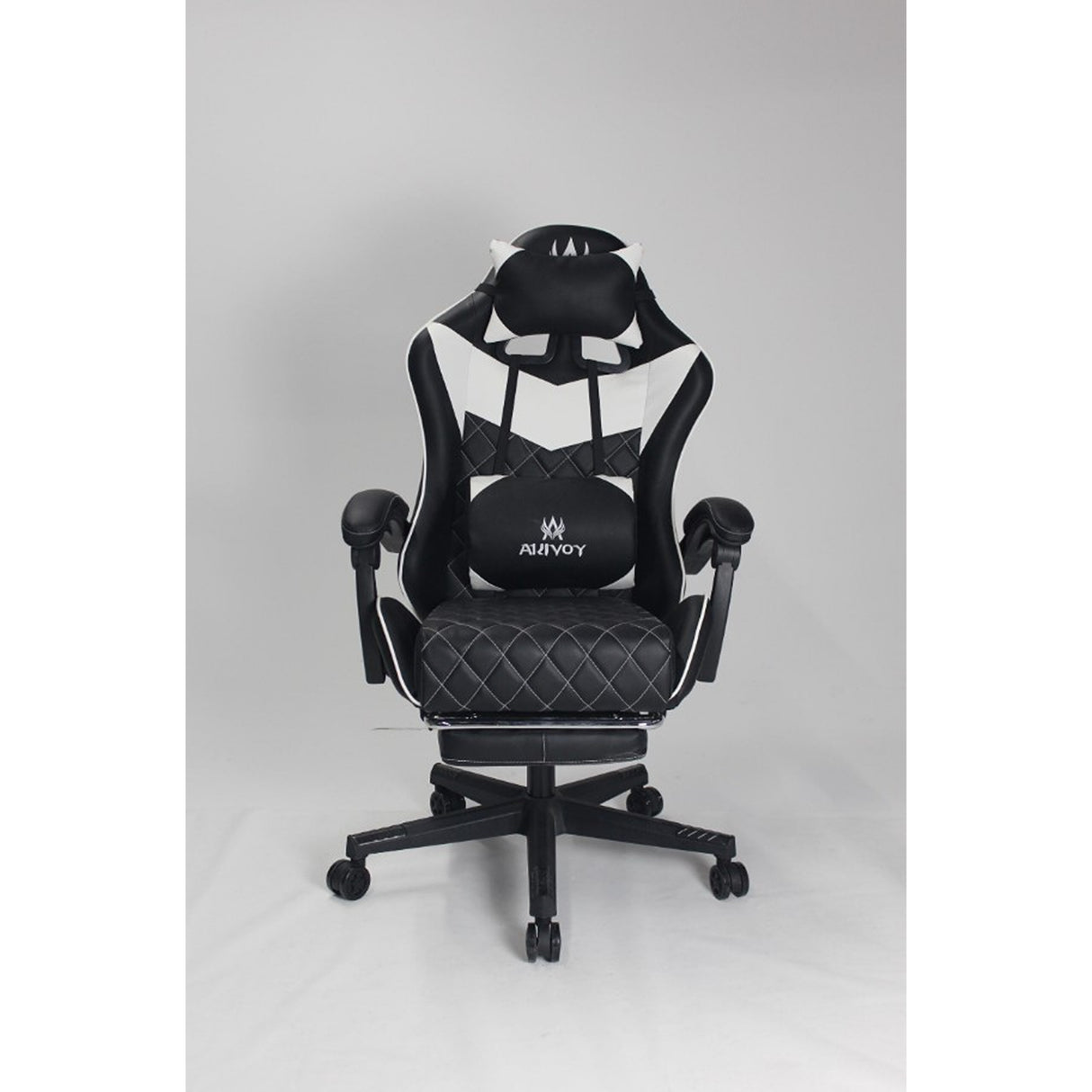 Silla Gamer Sakai 2024 Negra Blanco 55x135cm Con Espaldar Reclinable y Soporte Lumbar - Sillas de Oficina | Bylmo