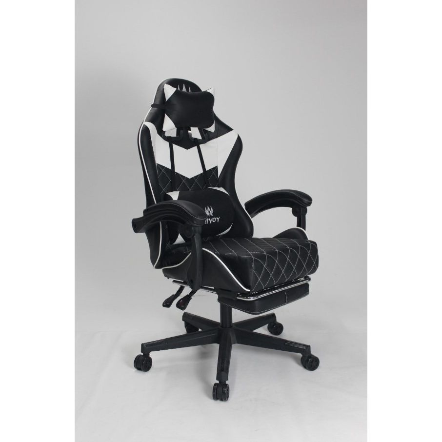Silla Gamer Sakai 2024 Negra Blanco 55x135cm Con Espaldar Reclinable y Soporte Lumbar - SILLAS DE OFICINA | Bylmo