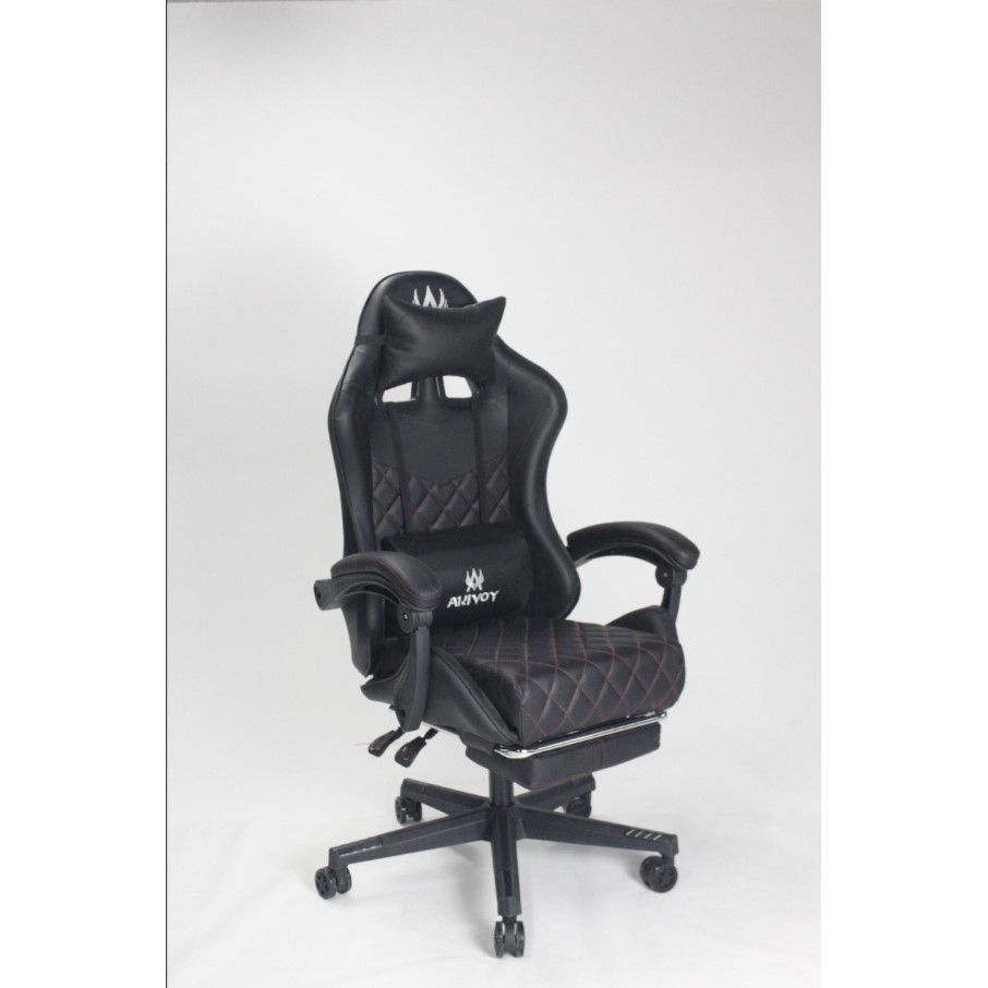Silla Gamer Sakai 2024 Negra 55x135cm Con Espaldar Reclinable y Soporte Lumbar