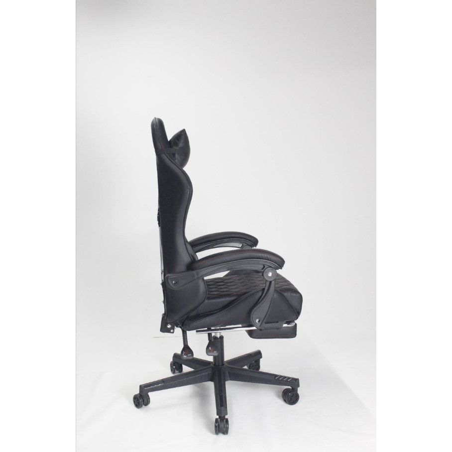 Silla Gamer Sakai 2024 Negra 55x135cm Con Espaldar Reclinable y Soporte Lumbar