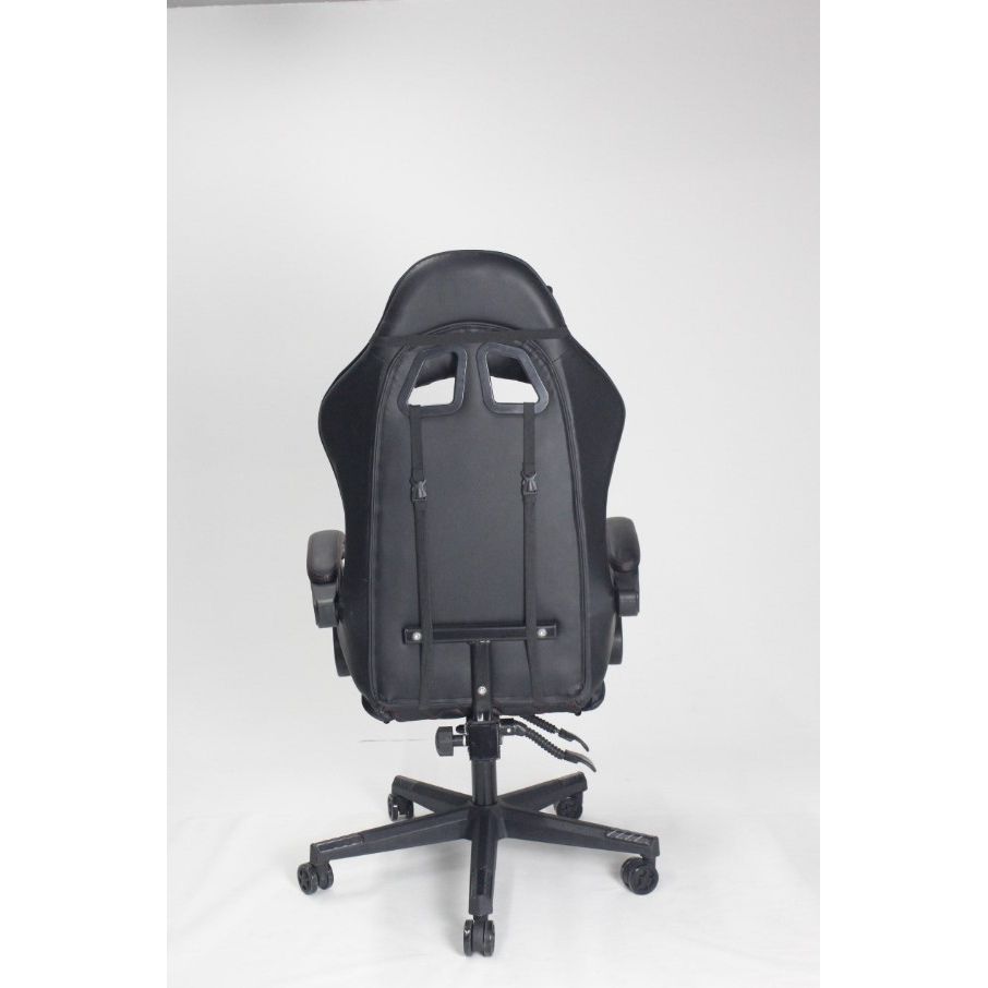 Silla Gamer Sakai 2024 Negra 55x135cm Con Espaldar Reclinable y Soporte Lumbar