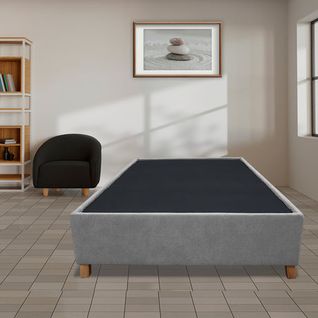 Base Cama Coleccion 1 Gris Claro Semidoble 120 X 190 Cm Con Patas - Camas | Bylmo