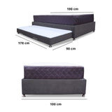 Combo Cama Tarima y Colchón Coleccion 1 Gris Oscuro y Cenizo Blanco Sencillo 100 X 190 Cm - Camas | Bylmo