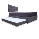 Combo Cama Tarima y Colchón Coleccion 1 Gris Oscuro y Cenizo Blanco Doble 140 X 190 Cm Con Cabecero - Camas | Bylmo