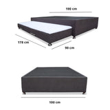Cama Tarima Coleccion 1 Gris Oscuro Sencillo 100 X 190 Cm Con Patas - Camas | Bylmo