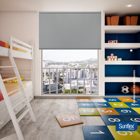 Cortina Blackout Gris 180x180cm de Tubo - Cortinas y Persianas | Bylmo