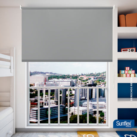 Cortina Blackout Gris 180x180cm de Tubo - Cortinas y Persianas | Bylmo
