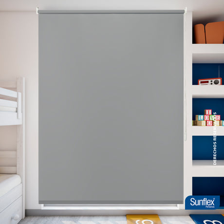 Cortina Blackout Gris 180x180cm de Tubo - Cortinas y Persianas | Bylmo