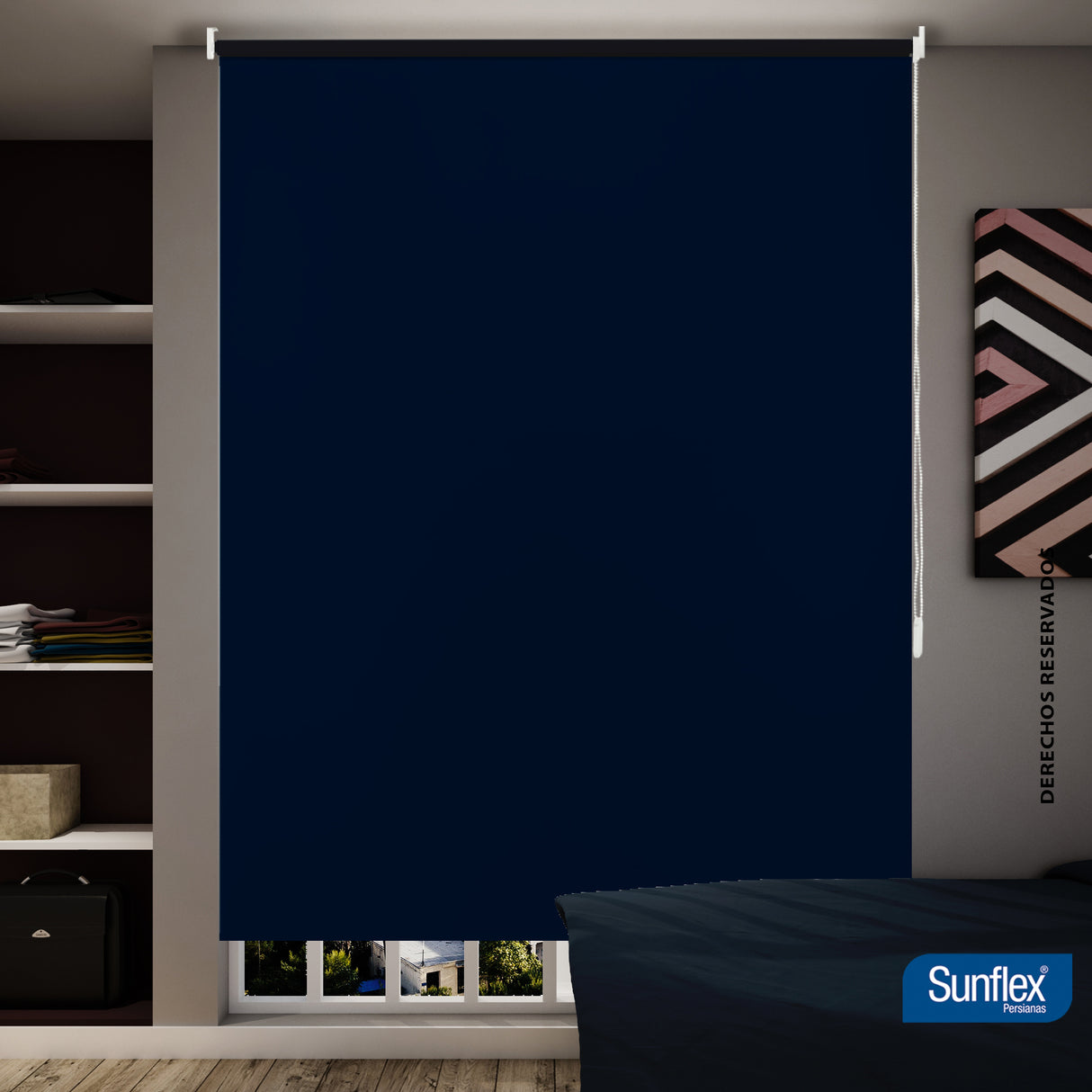 Cortina Blackout Azul 140x180cm de Tubo - Cortinas y Persianas | Bylmo